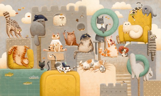Wonderwall 35 0846 01 Kitty Kitty - mural dla dzieci w koty
