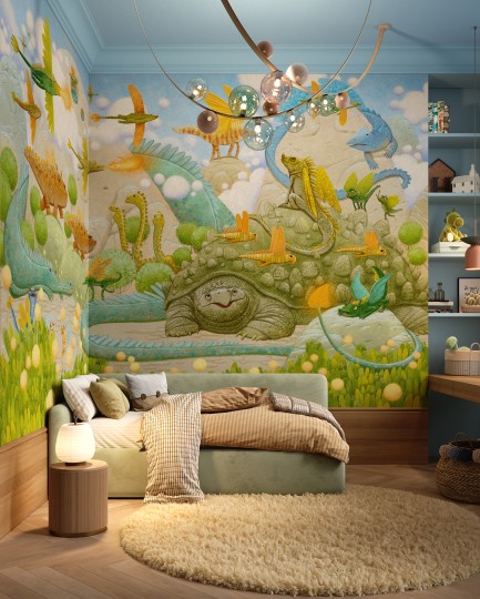 Wonderwall 35 0847 01 Dino - mural dziecięcy w dinozaury