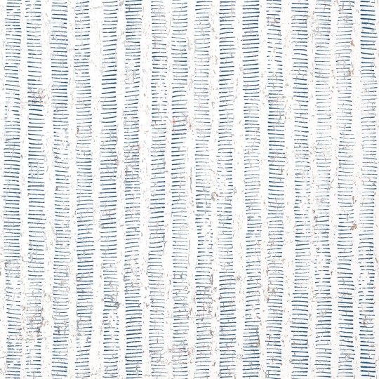Thibaut T12815 Modern Resource 3 Cork Forest Navy and White - tapeta korkowa w paski