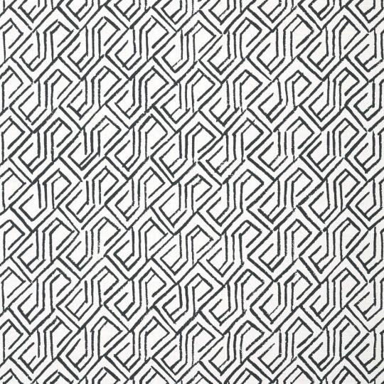 Thibaut T12842 Modern Resource 3 Tortona Black and White - tapeta imitująca tkaninę w geometryczny wzór