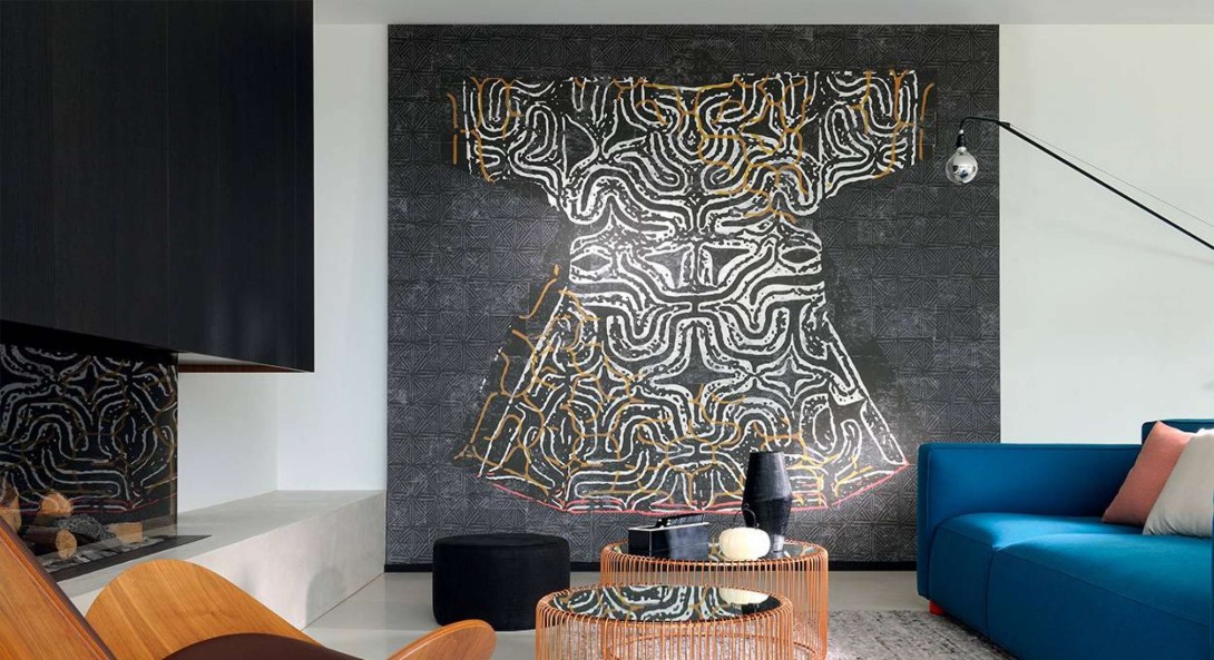 Elitis RM 257 02 Domino Kimono - mural w geometryczny wzór