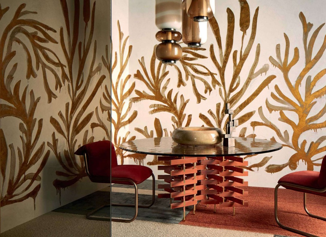 Elitis VP 1005 01 Kintsugi Algues dorées - mural w złote wodorosty