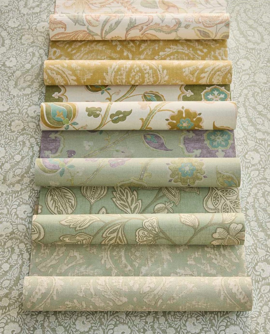 Eijffinger 350614 Amber - tapeta w kwiaty na tle imitującym tkaninę