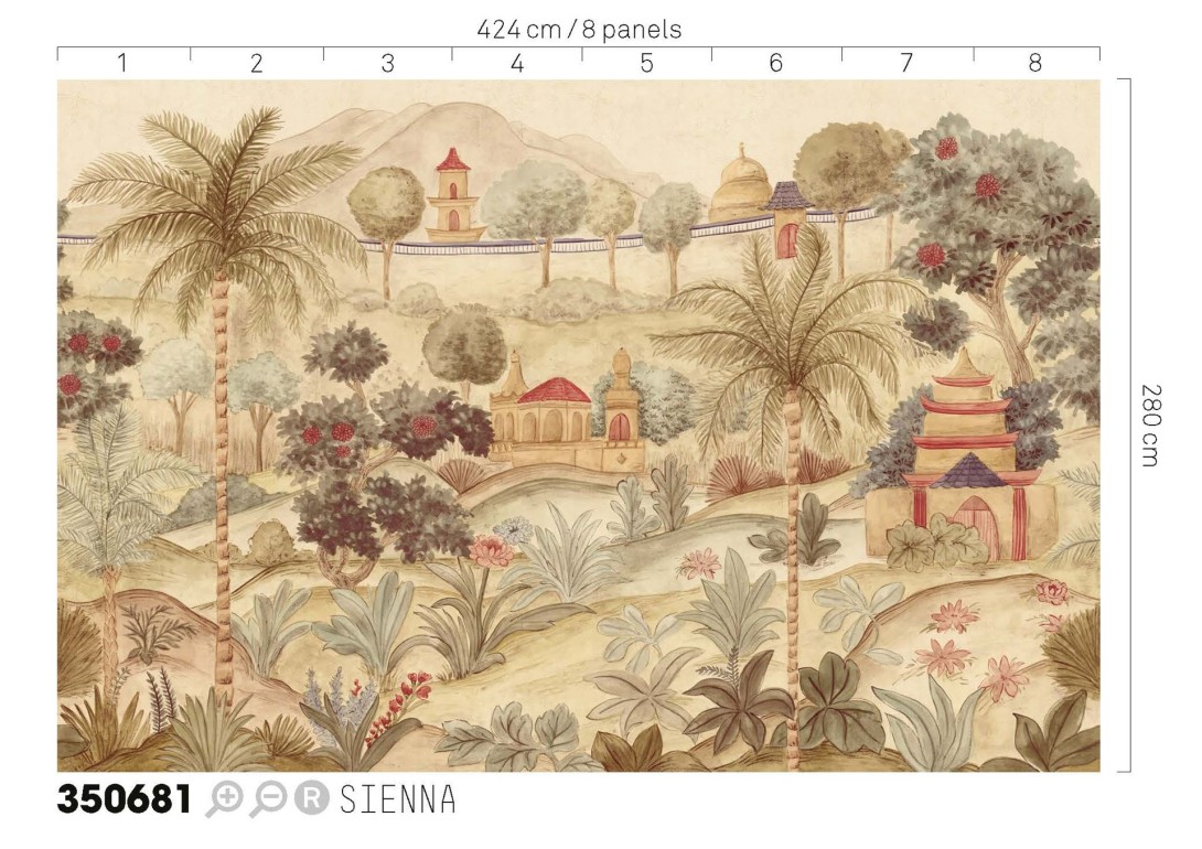 Eijffinger 350681 Amber - mural w orientalny krajobraz