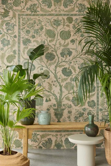 Eijffinger 350687 Amber - mural w drzewo życia i stylizowane rośliny