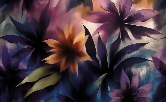 London Art 25004 2 Exclusive Wallpaper 25 Nocturnal Rhapsody - mural w zamglone kwiaty