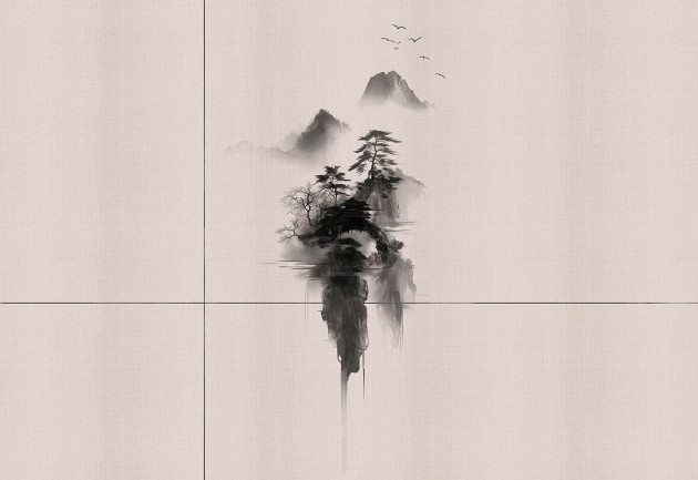 London Art 25030 2 Exclusive Wallpaper 25 Sumie #1 - mural w pejzaż lasu i gór