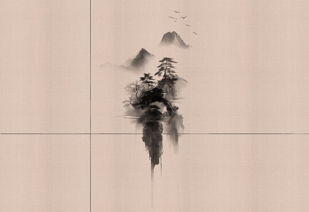 London Art 25030 3 Exclusive Wallpaper 25 Sumie #1 - mural w pejzaż lasu i gór