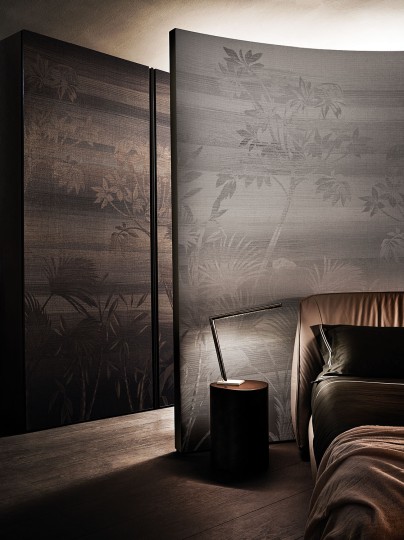 London Art 25038 1 Exclusive Wallpaper 25 Emberwood Symphony - mural w liście i paski