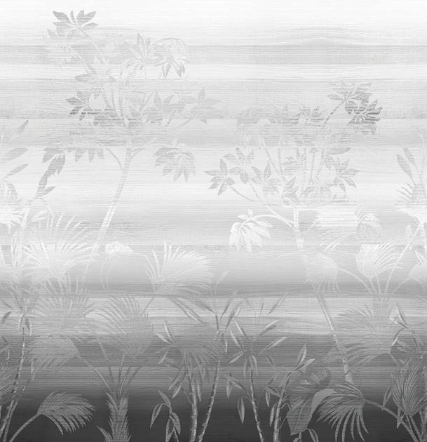 London Art 25038 2 Exclusive Wallpaper 25 Emberwood Symphony - mural w liście i paski