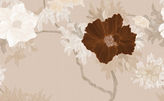 London Art 25040 3 Exclusive Wallpaper 25 Like Moonlight - mural w graficzne kwiaty