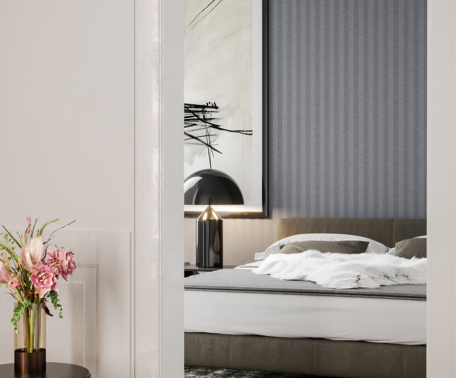 Zambaiti Parati Z42624 Eterea - tapeta w jodełkę