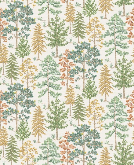 Osborne & Little W8030-02 Ananda Vana Leaf/Ochre – tapeta europejski las