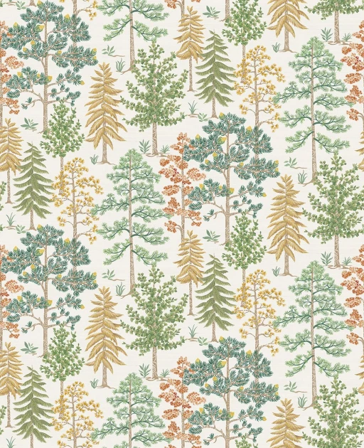Osborne & Little W8030-02 Ananda Vana Leaf/Ochre – tapeta europejski las