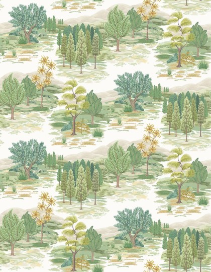 Osborne & Little W8035-01 Ananda Monteverde Leaf - tapeta leśne wzgórze
