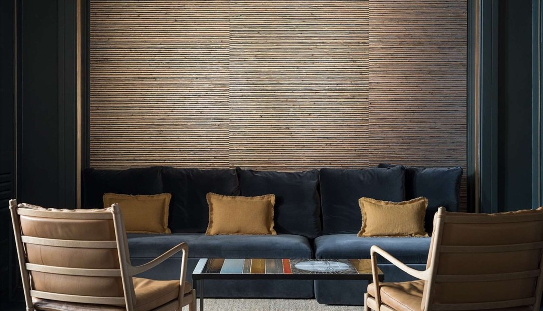 Elitis RM 676 22 Costa Verde Amazone – tapeta w paski z abaki i papieru