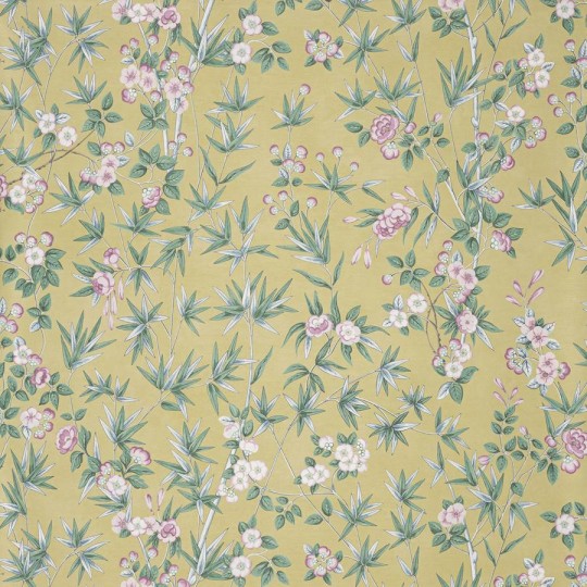 Manuel Canovas 03120-02 Papiers Peints Vol. 9 Haru Or - tapeta tekstylna w roślinny wzór chinoiserie