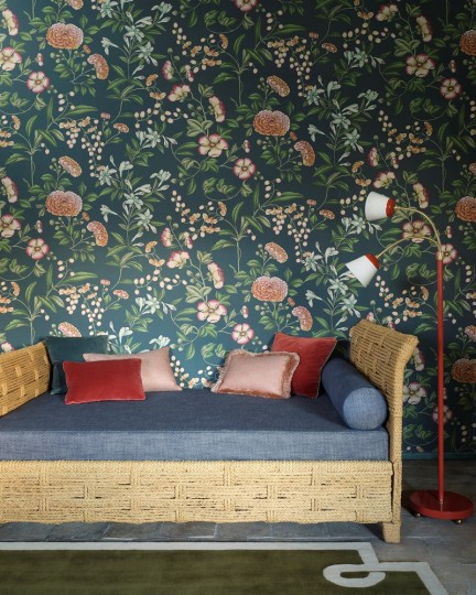 Manuel Canovas 03121-03 Papiers Peints Vol. 9 Coromandel Prairie - tapeta tekstylna w kwiaty