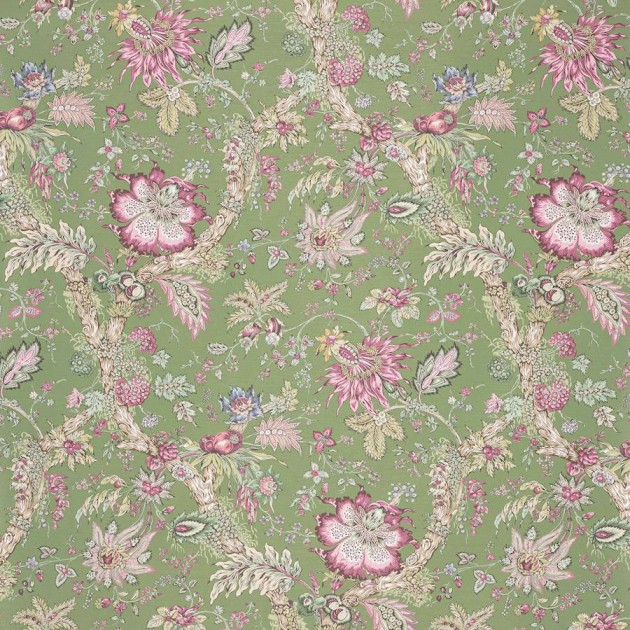 Manuel Canovas 03122-03 Papiers Peints Vol. 9 Adelaide Prairie - tapeta tekstylna w egzotyczne kwiaty i rośliny
