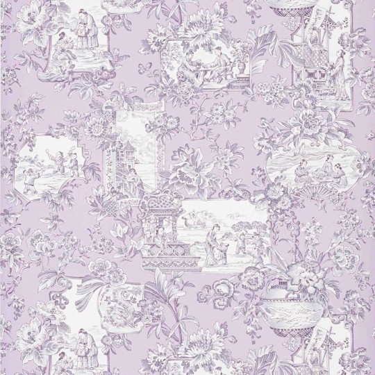 Manuel Canovas 03125-02 Papiers Peints Vol. 9 Sasha Lilas - tapeta w scenki rodzajowe w stylu chinoiserie