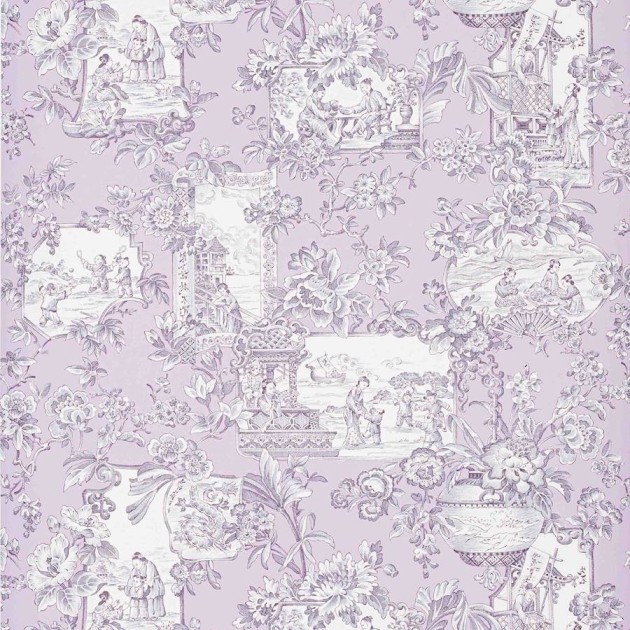 Manuel Canovas 03125-02 Papiers Peints Vol. 9 Sasha Lilas - tapeta w scenki rodzajowe w stylu chinoiserie