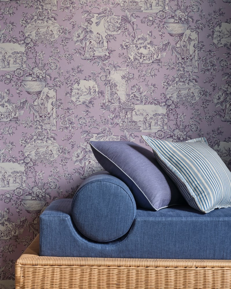 Manuel Canovas 03125-03 Papiers Peints Vol. 9 Sasha Prairie - tapeta w scenki rodzajowe w stylu chinoiserie