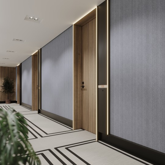 Vinylpex W31426.103.002 Lana - tapeta obiektowa w pasy z jodełką szara