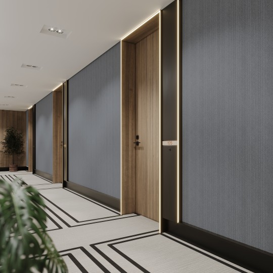 Vinylpex W31426.103.003 Lana - tapeta obiektowa w pasy z jodełką szara