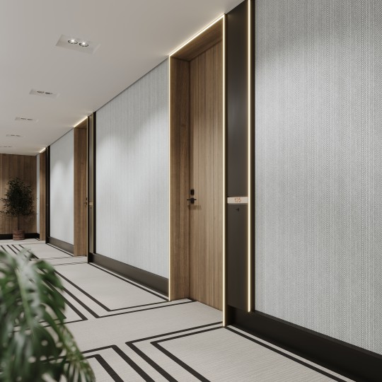 Vinylpex W31426.103.008 Lana - tapeta obiektowa w pasy z jodełką szara