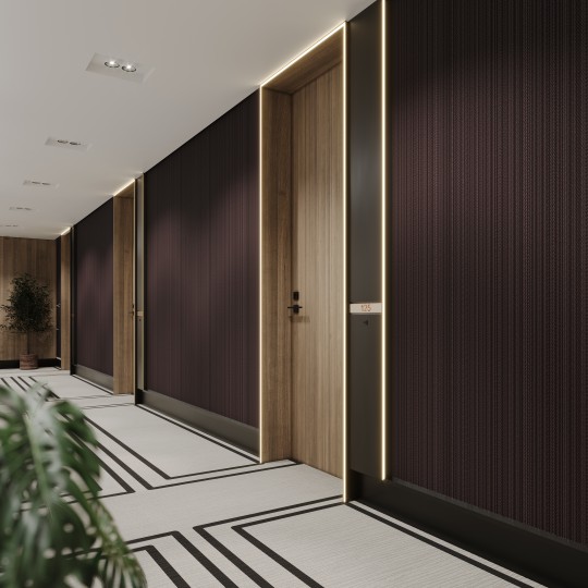 Vinylpex W31426.103.014 Lana - tapeta obiektowa w pasy z jodełką brązowa