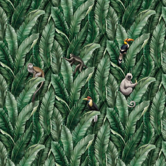 Zambaiti Parati Z77594 Savana - mural w egzotyczne liście i zwierzęta