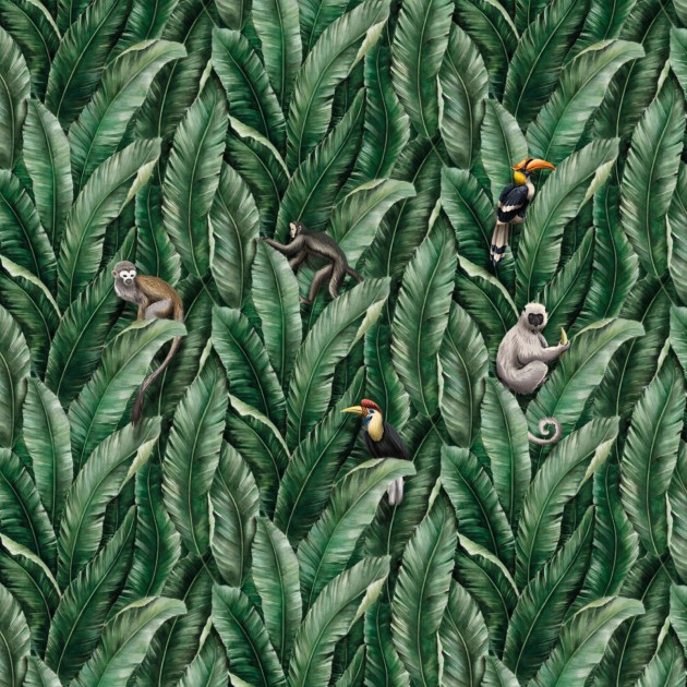 Zambaiti Parati Z77594 Savana - mural w egzotyczne liście i zwierzęta