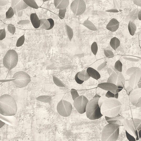 Zambaiti Parati Z77599 Savana - mural w liście eukaliptusa na surowym tle