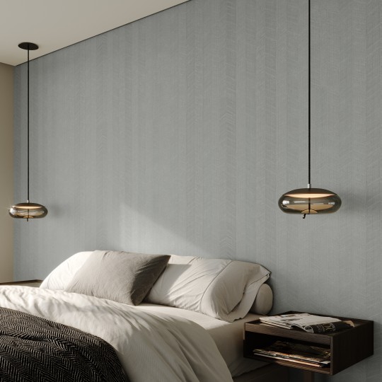 Vinylpex W18426.102.008 Pino - tapeta obiektowa w jodełkę grafitowa