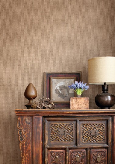 Thibaut T83027 Natural Resource 2 Herringbone Weave Cream - tapeta w jodełkę
