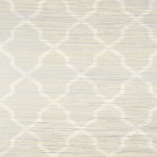 Thibaut T83030 Natural Resource 2 Carolyn Trellis Cream on Metallic - tapeta strukturalna w motyw kratownicy