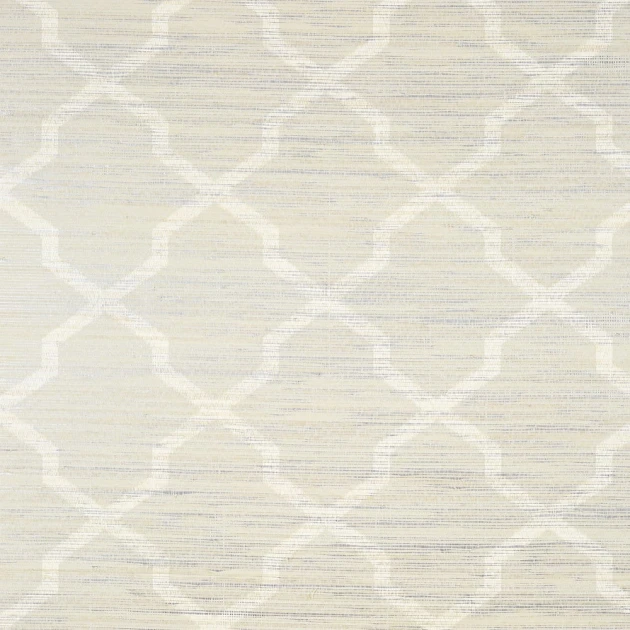 Thibaut T83030 Natural Resource 2 Carolyn Trellis Cream on Metallic - tapeta strukturalna w motyw kratownicy