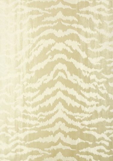 Thibaut T83064 Natural Resource 2 Tiger Flock Pearl - tapeta w tygrysi print