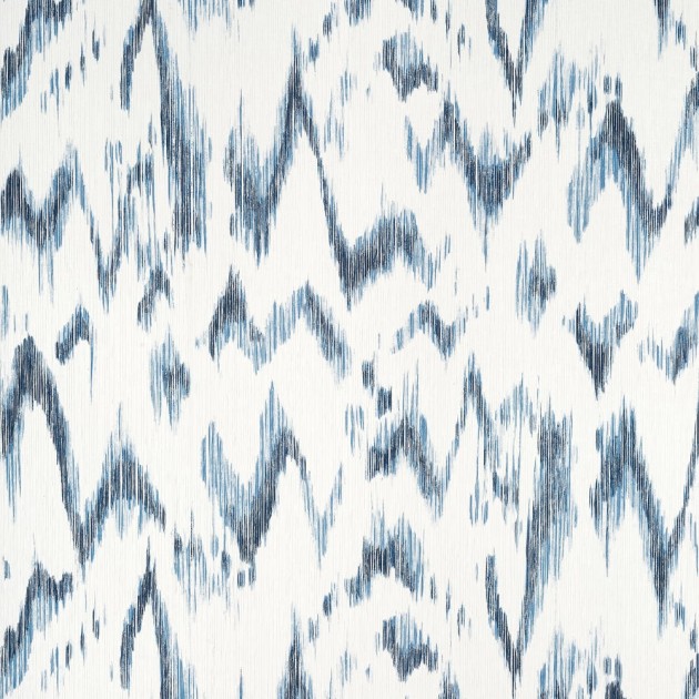 Thibaut T27015 Natural Resource 3 Point Lobos Blue and White - tapeta w abstrakcyjny wzór
