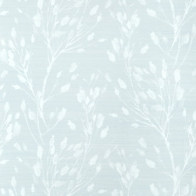Thibaut T27022 Natural Resource 3 Wild Flower Sleepy Blue - tapeta z sizalu w roślinny wzór