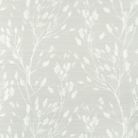 Thibaut T27025 Natural Resource 3 Wild Flower Grey - tapeta z sizalu w roślinny wzór