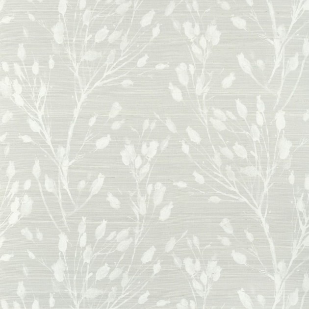 Thibaut T27025 Natural Resource 3 Wild Flower Grey - tapeta z sizalu w roślinny wzór