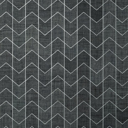 Thibaut T27028 Natural Resource 3 Cordoza Weave Charcoal - tapeta z rafii w zygzaki