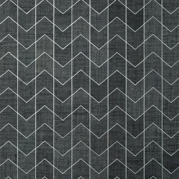 Thibaut T27028 Natural Resource 3 Cordoza Weave Charcoal - tapeta z rafii w zygzaki