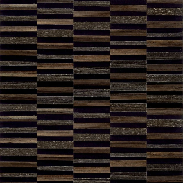 Thibaut T27036 Natural Resource 3 Encinitas Black - tapeta z łodygi bananowca