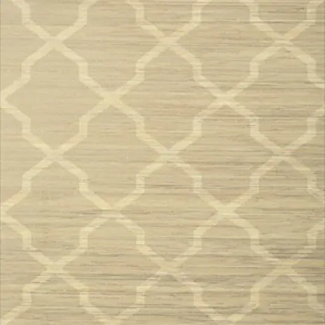Thibaut T83031 Natural Resource 2 Carolyn Trellis Beige with Metallic - tapeta strukturalna w motyw kratownicy