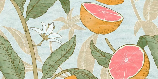 Tecnografica 76724-3 Old London Citrus Anise - mural w cytrusy