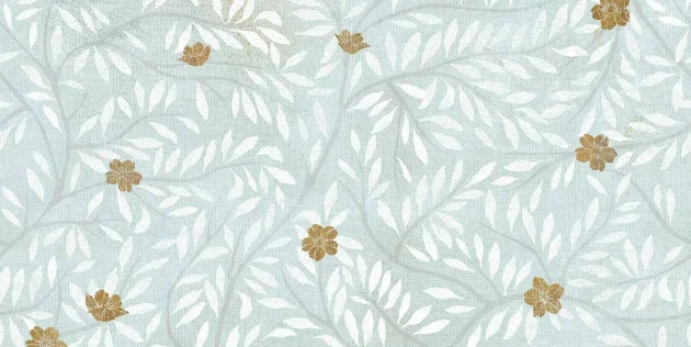 Tecnografica 76747-1 Old London Flora Mint - mural w liście i metaliczne kwiaty