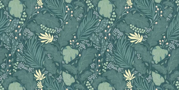 Tecnografica 80306-1B Old London Paloma Green B - mural w roślinny motyw