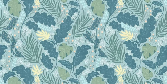 Tecnografica 80306-2B Old London Paloma Turquoise B - mural w roślinny motyw